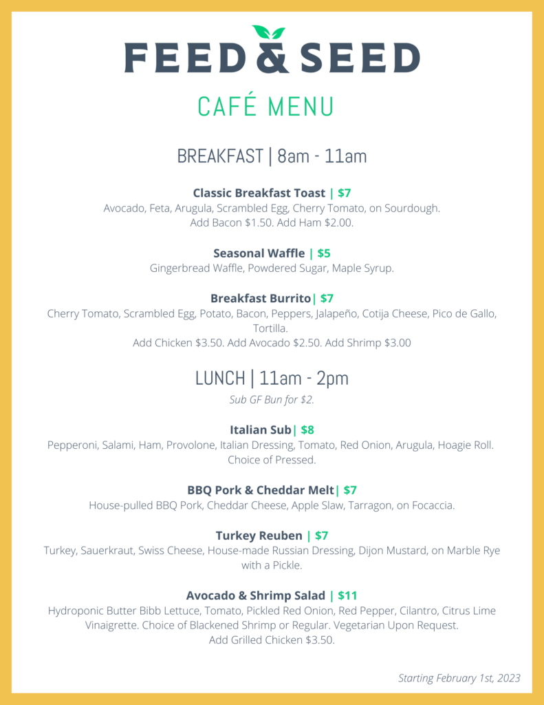 Spring '23 Cafe Menu Final